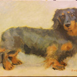 犬を描いた肖像画・似顔絵のサンプル（油絵）