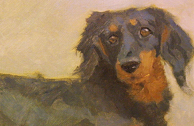 犬の肖像画部分